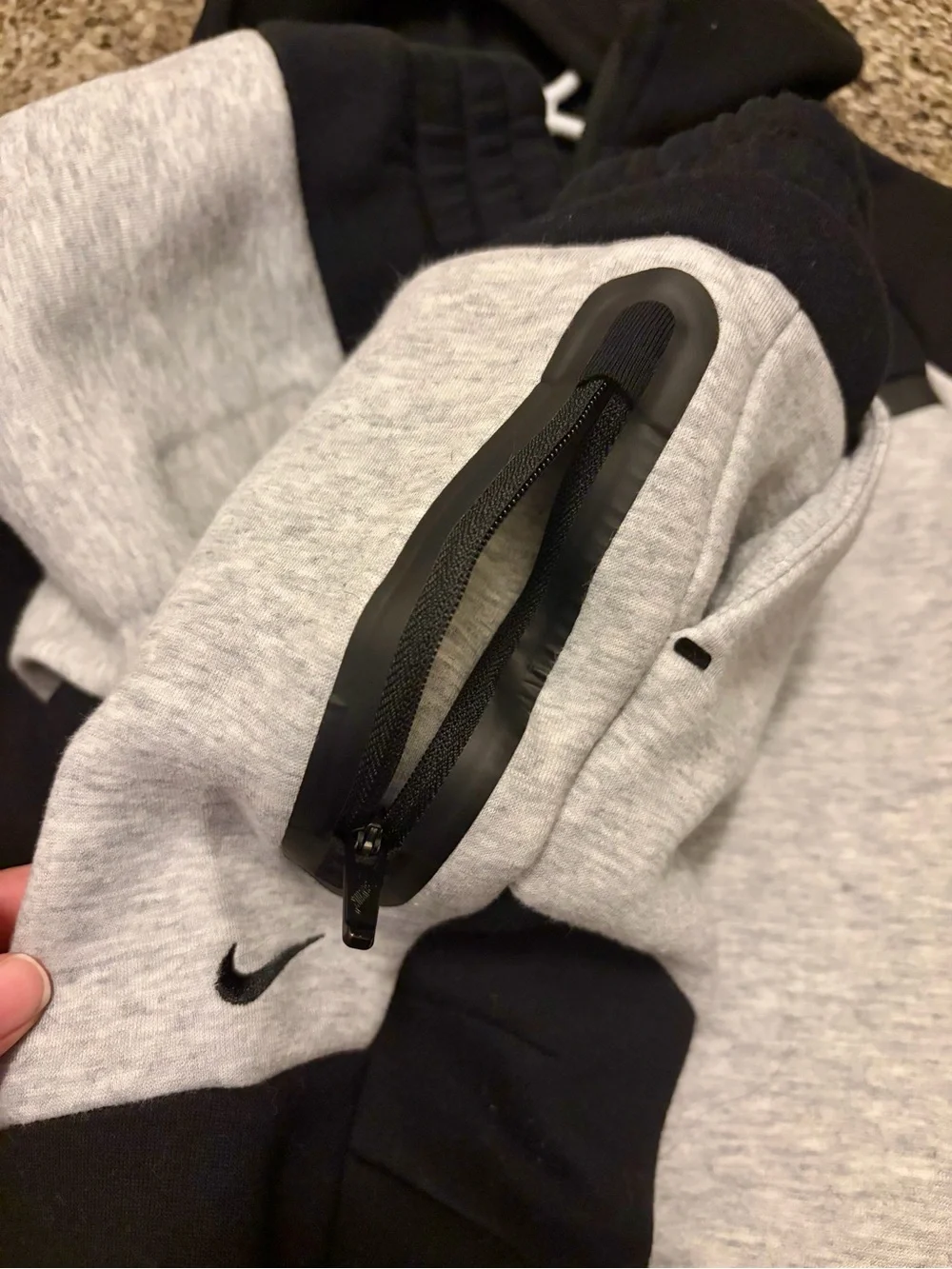 Nike Tech Toddler Black & Gray Colorblock Hoodie and Joggers Set